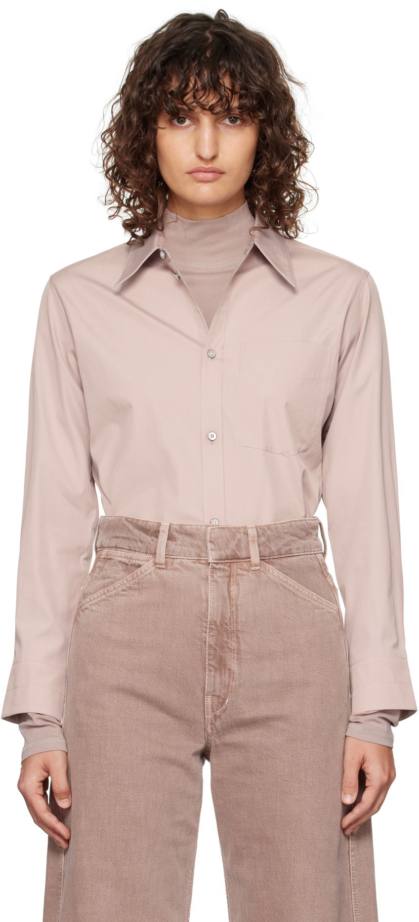 Skjorte LEMAIRE LEMAIRE Fitted Shirt Lyserød | SH1130 LF839