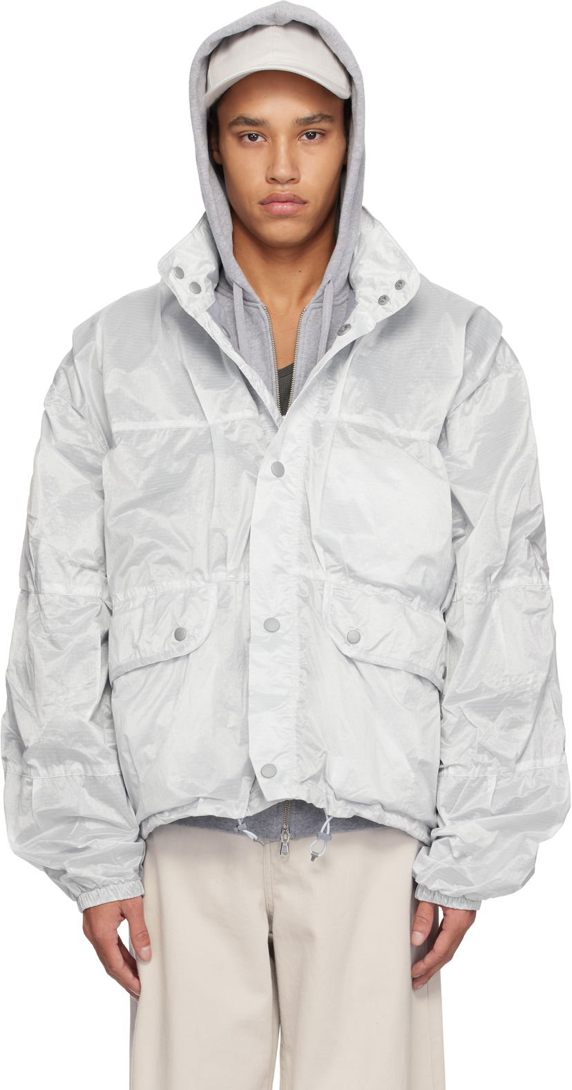 Vindjakke OUR LEGACY Our Legacy Exhale Puffa Jacket Hvid | M2251EVC
