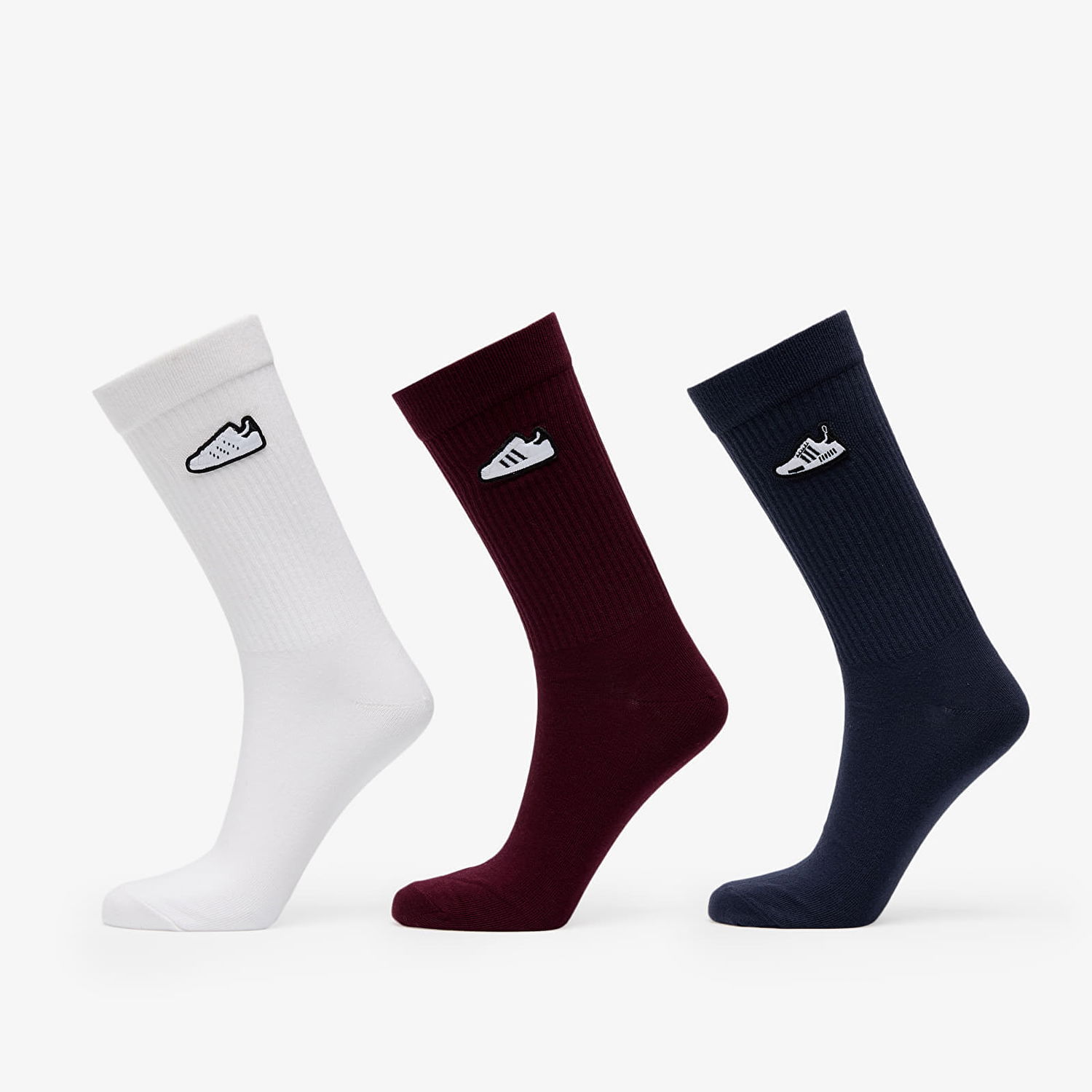 Sokker adidas Originals Crew Socks 3-Pack Maroon/ White/ Shadow Navy Flerfarvet | IT1526, 0