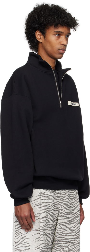 Sweater Jacquemus Jacquemus Gros Grain Zipped Rollneck Sweatshirt Sort | 25E255JS283-2458, 1