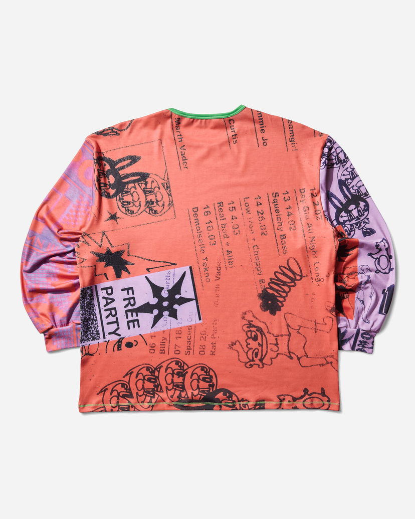Jersey Chopova Lowena Poster Print Oversized Jersey Top Orange | 2404 MLT