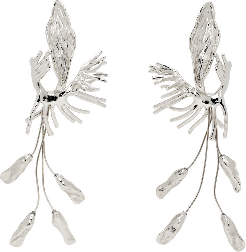 Øreringe Dries Van Noten Dries Van Noten Graphic Drop Earrings Metalisk | 251-018213-046