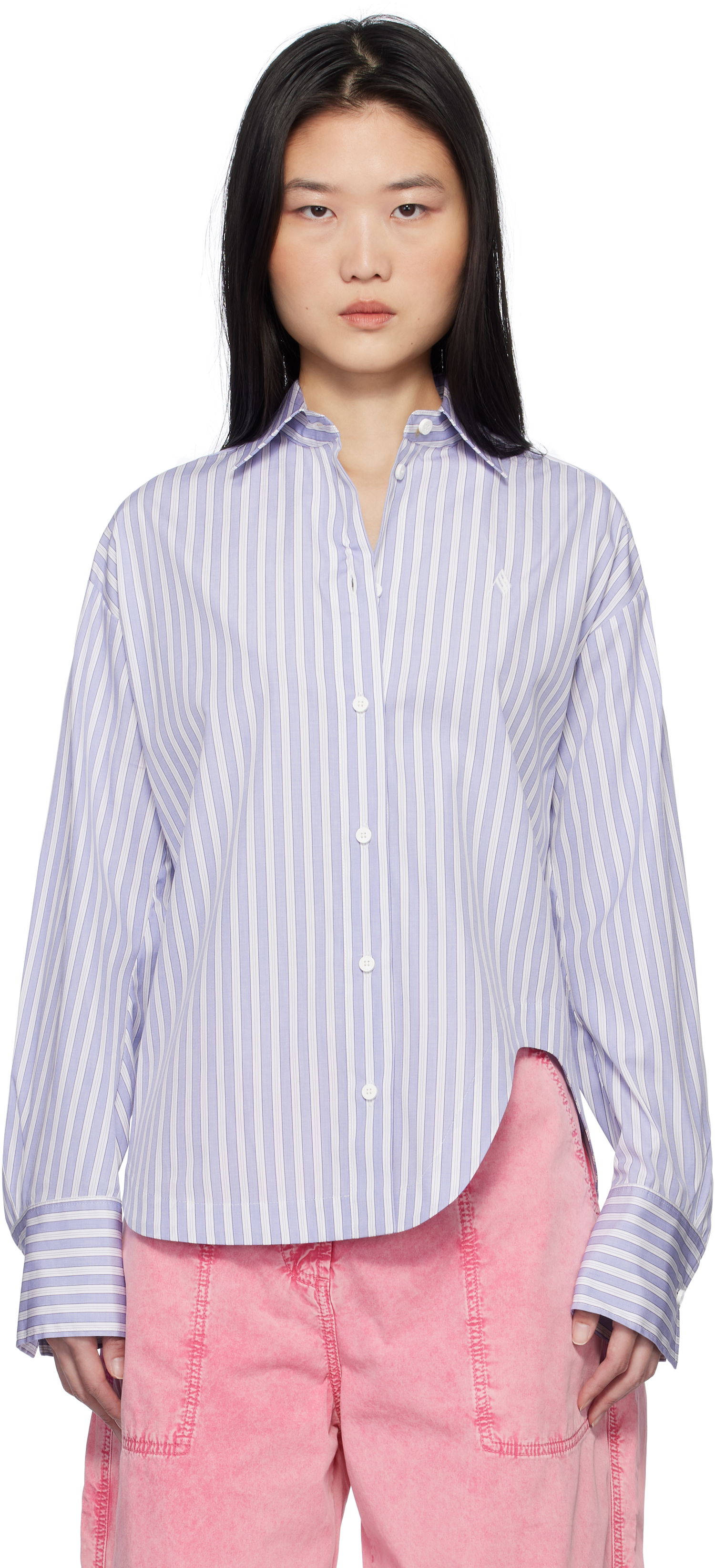 Skjorte The Attico Attico Eliza Striped Shirt Lilla | 250WCH00014 CCC051AA, 0