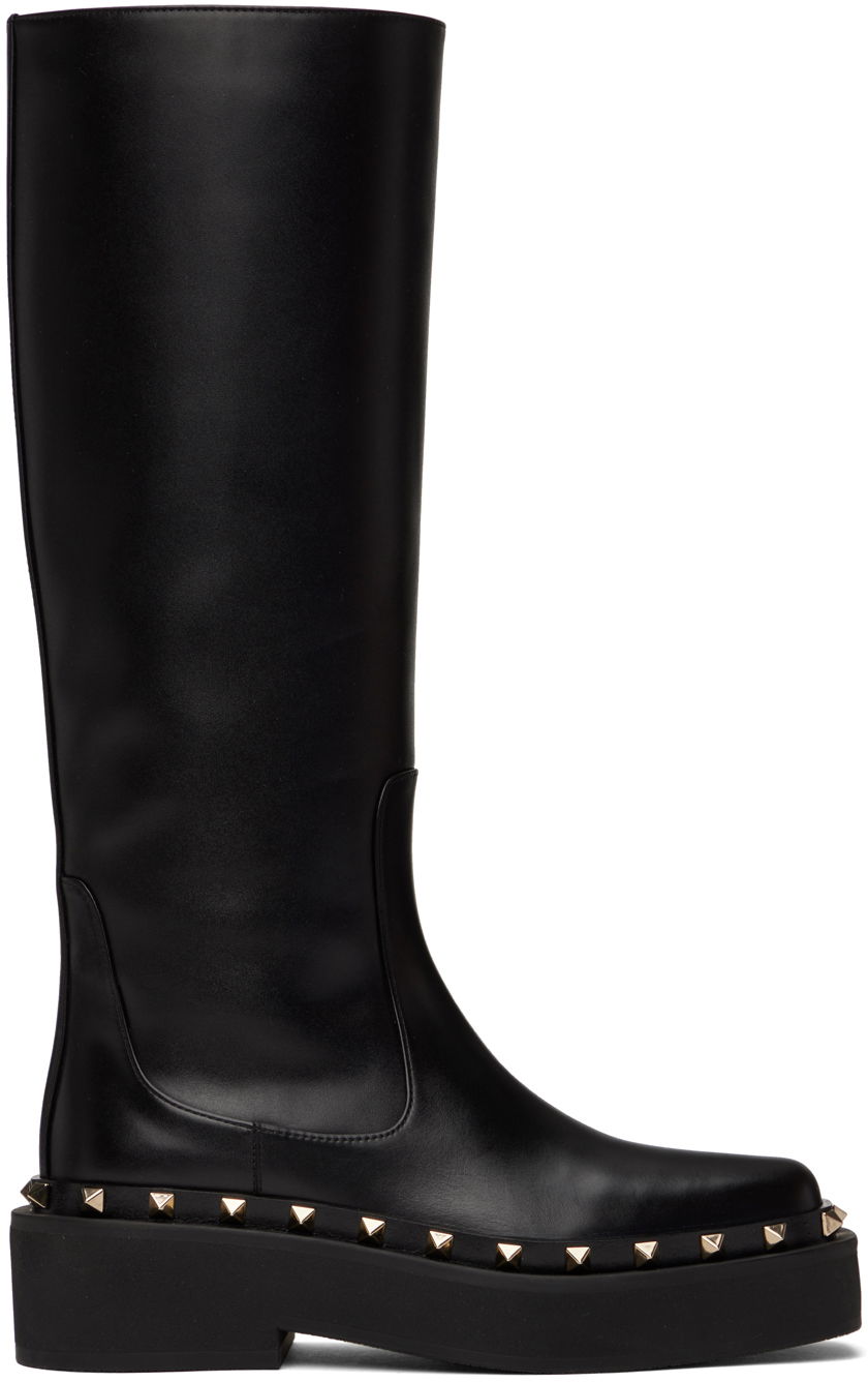 Sneakers og sko Valentino Valentino Garavani Rockstud M-Way Knee-High Boots Sort | 3W2S0HD8RPX, 0