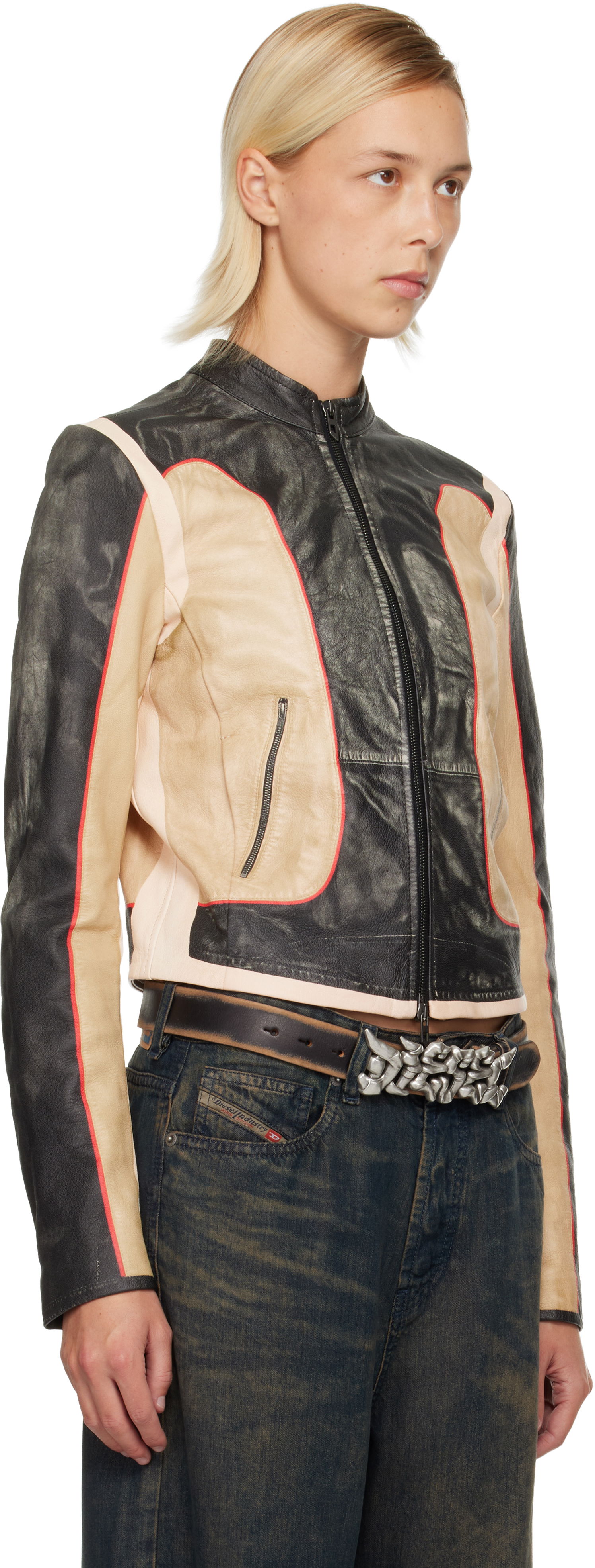 Jakke Diesel L-Oonie Leather Jacket Flerfarvet | A19382 0DEBV, 1