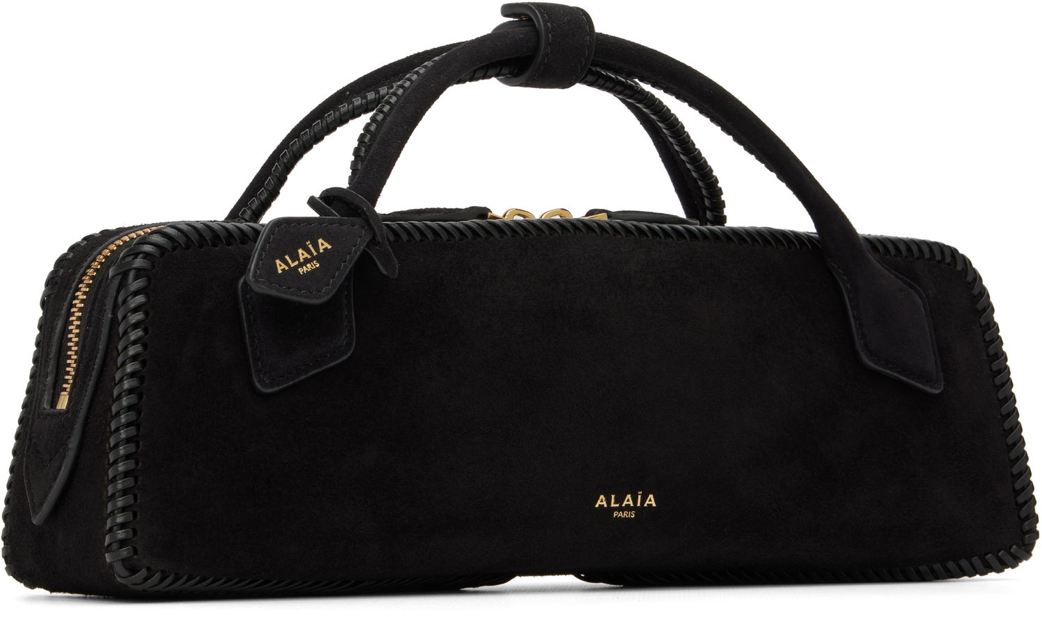 Håndtaske Alaïa ALAÏA 'Le Teckel' Suede Clutch Bag Sort | AA1S06026I068, 1