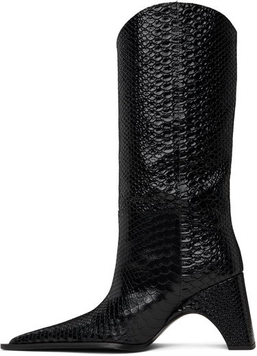 Tøj Coperni Coperni Python Embossed Bridge Cowboy Boots Sort | COPSH16F6047, 2