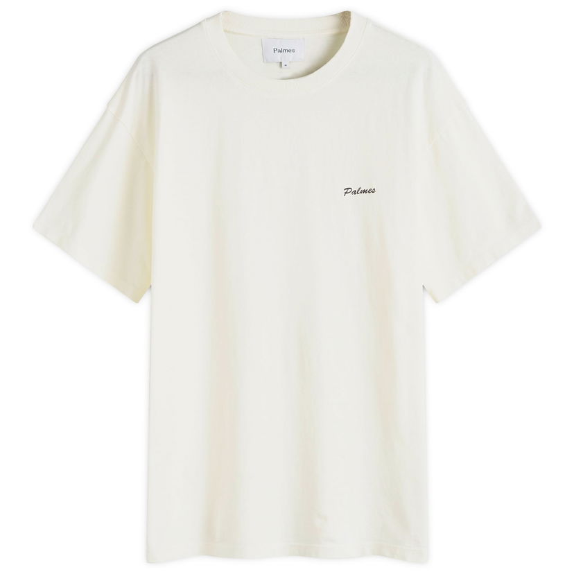 T-shirt Palmes Dyed Chest Logo T-Shirt Hvid | P10-0026-036