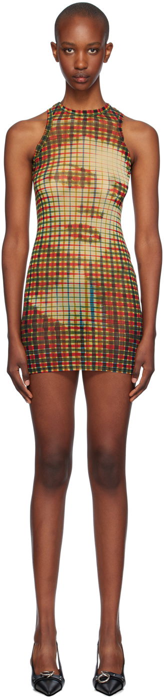 Kjole Jean Paul Gaultier Jean Paul Gaultier Tartan Face Print Mini Dress Flerfarvet | 24/31-F-RO273-T563-95105030