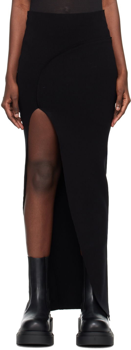 Nederdel Rick Owens Asymmetric Maxi Skirt Sort | RP02C1696 KST