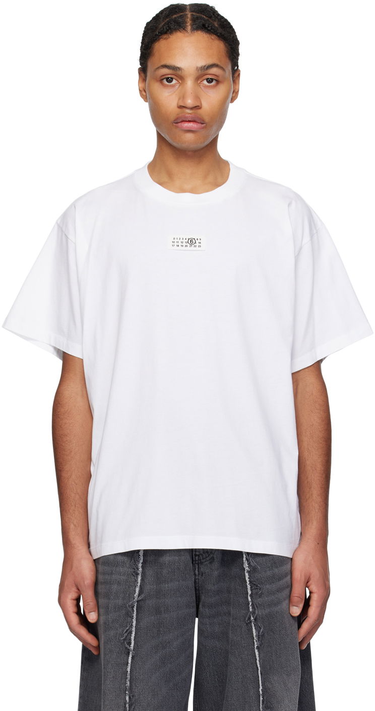 T-shirt Maison Margiela MM6 Numeric Signature T-Shirt Hvid | SH0GC0017 S24312, 0