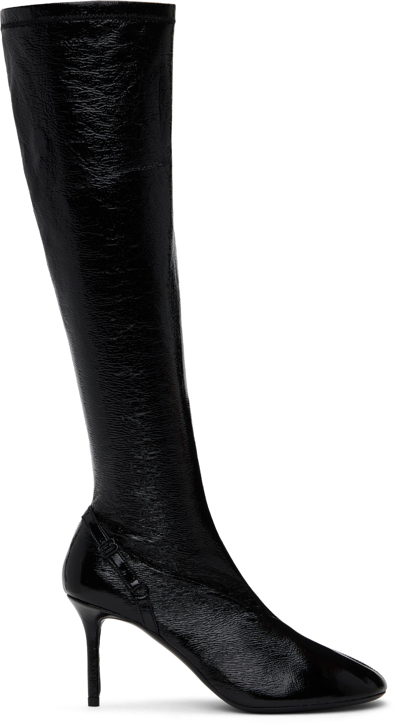 Sneakers og sko Courrèges Oblique Vinyl Tall Boots Sort | 424SBT043VY0009, 0