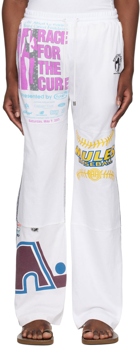 Joggingbukser Marine Serre Regenerated Graphic Sweatpants Hvid | MPA053, 0