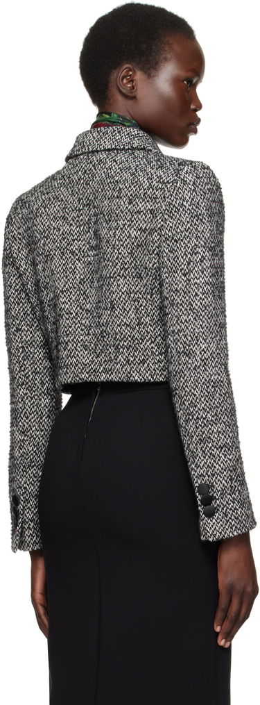 Frakker Dolce & Gabbana Dolce&Gabbana Short Micro-Tweed Jacket Sort | F26K6T GDCNC, 2