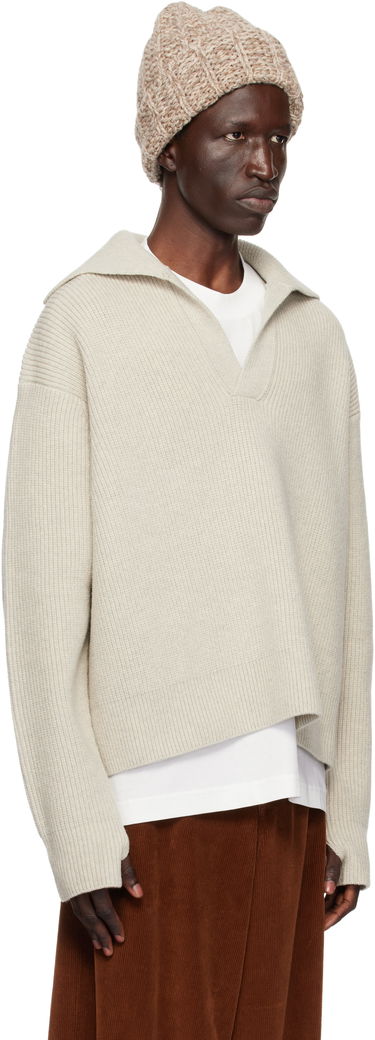 Sweater Studio Nicholson Studio Nicholson Nash Knit Polo Brun | NASH SNM - 1295, 4