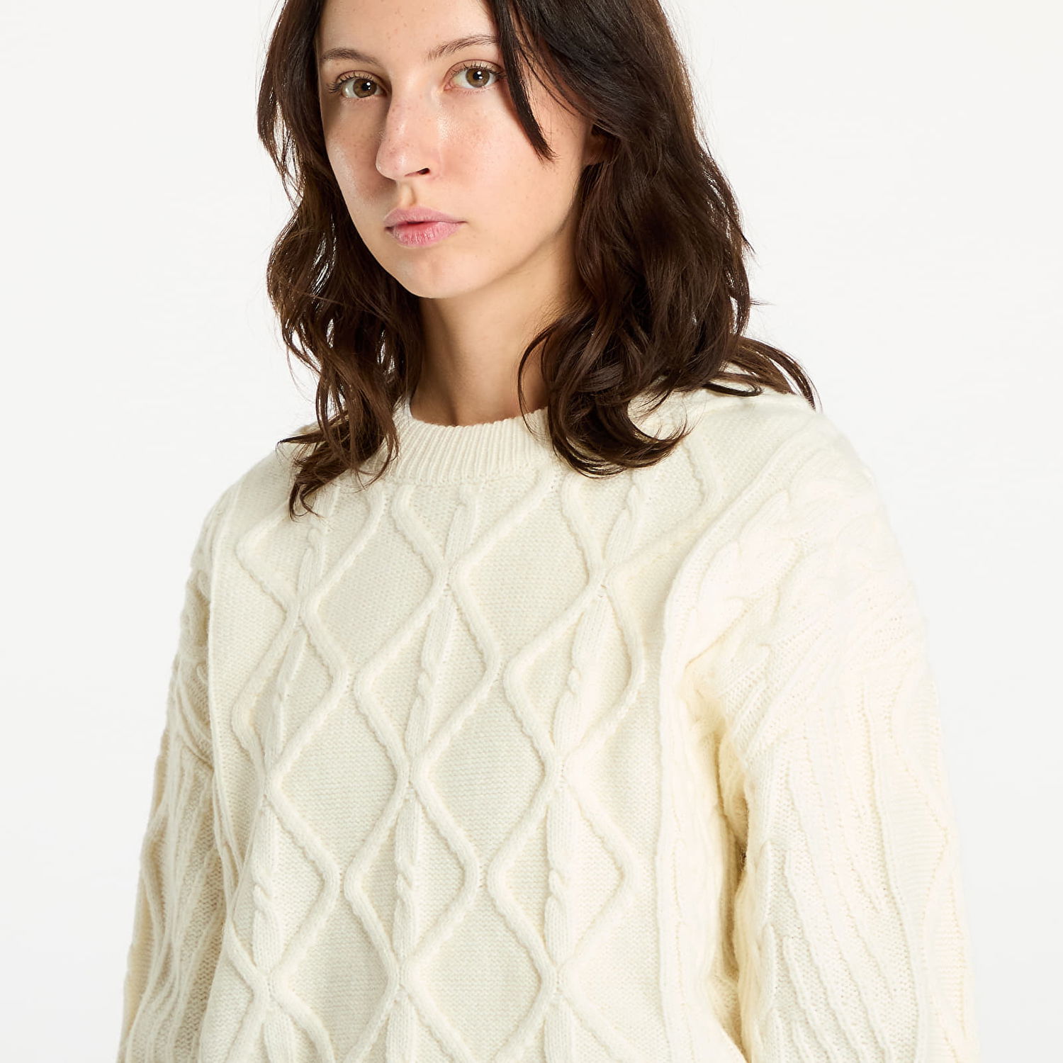 Sweater Wrangler Cable Knit Sweater Worn White Hvid | 112356472, 1