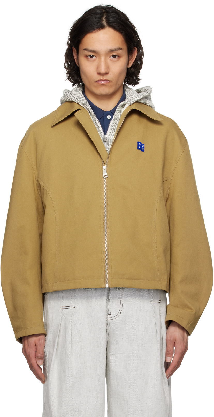 Bomberjakke ADER ERROR ADER error TRS Tag 01 Zip-Up Jacket Beige | BO42FYJK0102BG