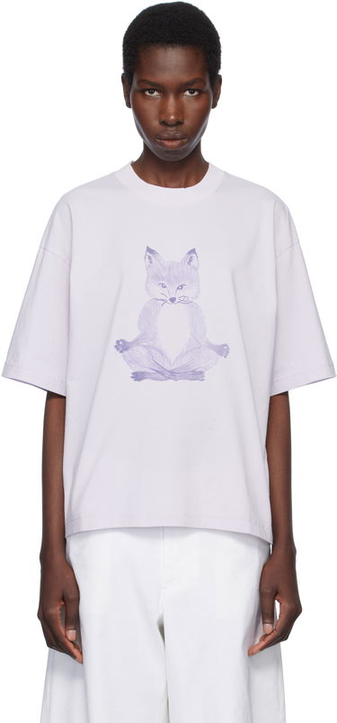 T-shirt MAISON KITSUNÉ Maison Kitsuné Yoga Fox Boxy T-Shirt Lilla | OW00123KJ0008, 0