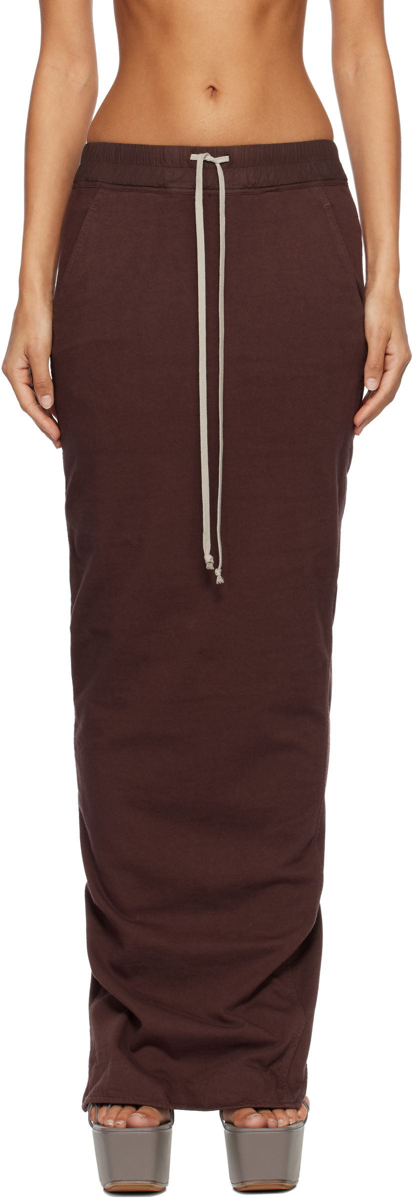 Nederdel Rick Owens Concordians Pull On Pillar Maxi Skirt Brun | DS02E7332 RIG