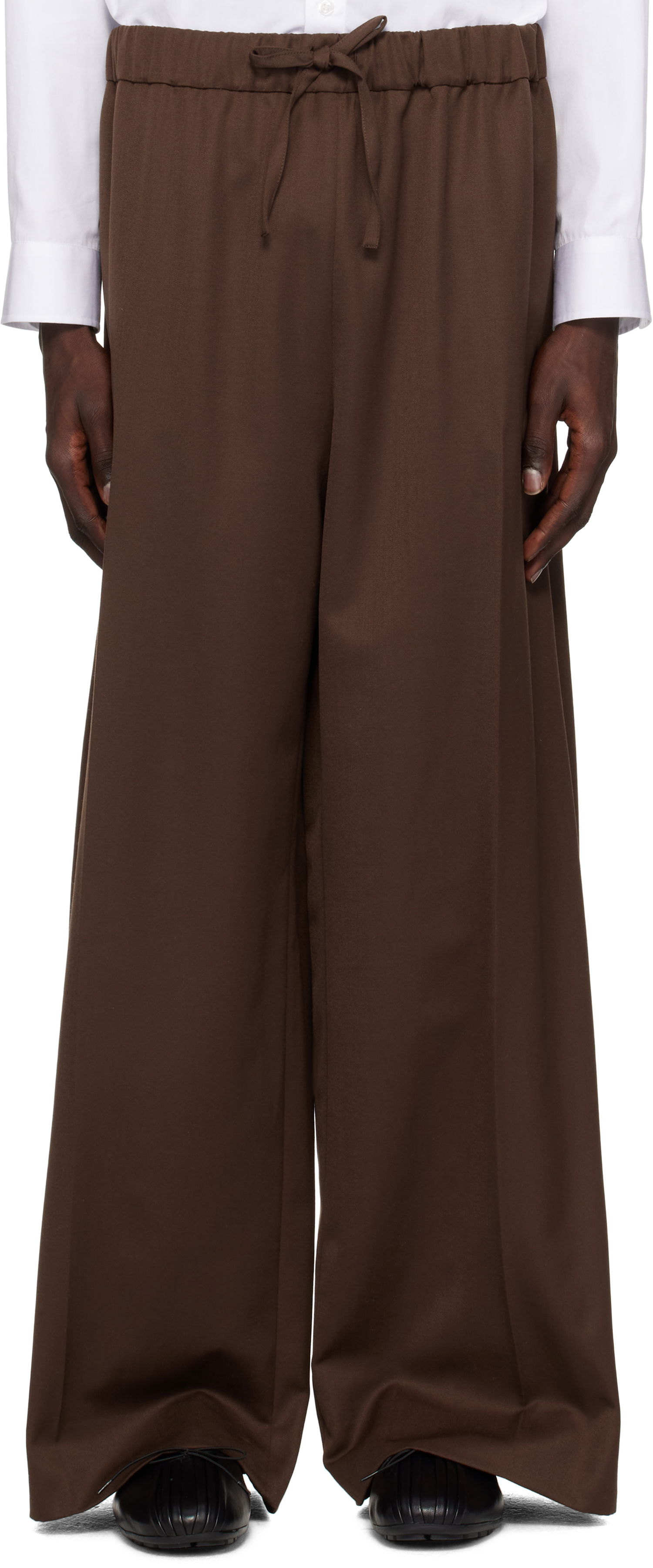 Bukser Simone Rocha Simone Rocha Wide Leg Drawstring Trousers Brun | 4143D 1217, 0