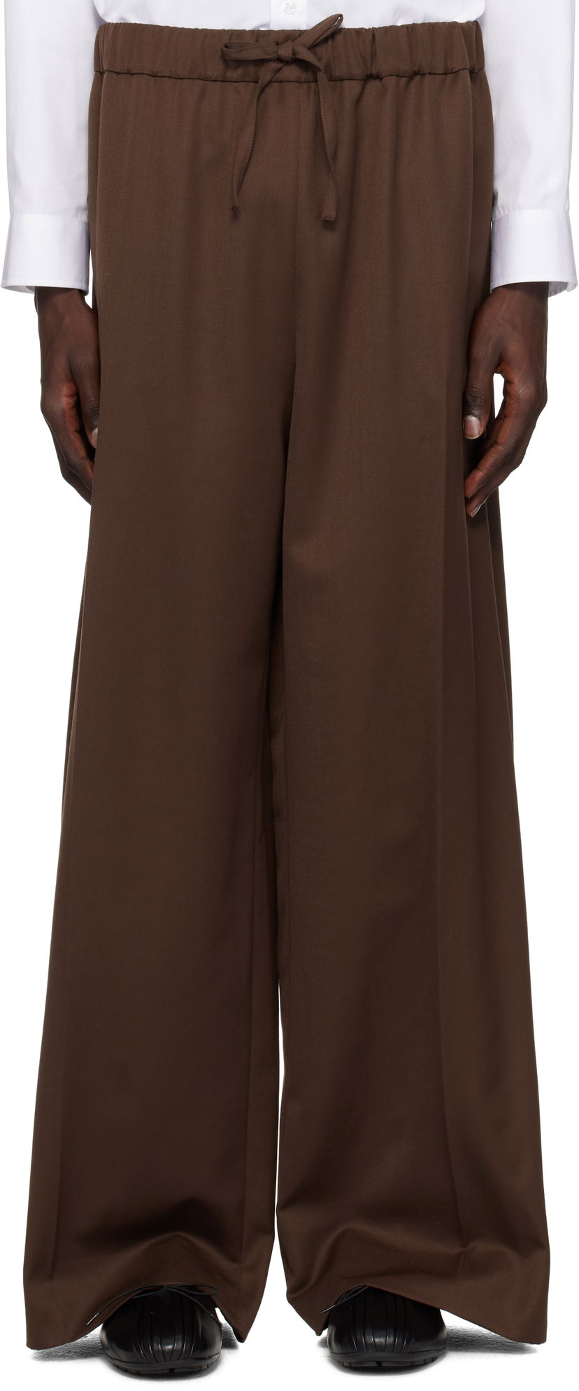 Bukser Simone Rocha Simone Rocha Wide Leg Drawstring Trousers Brun | 4143D 1217