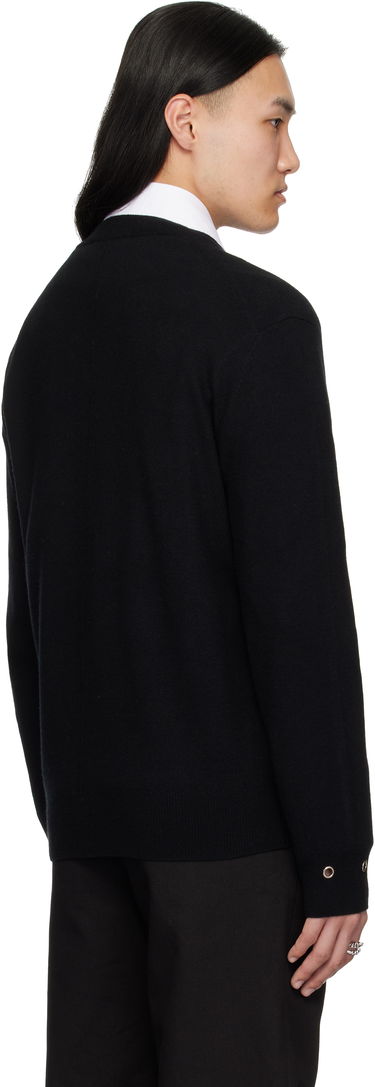 Sweater We11done We11done Eyelet Detail Cardigan Sort | WD-KC0-25-617-U-BK, 2