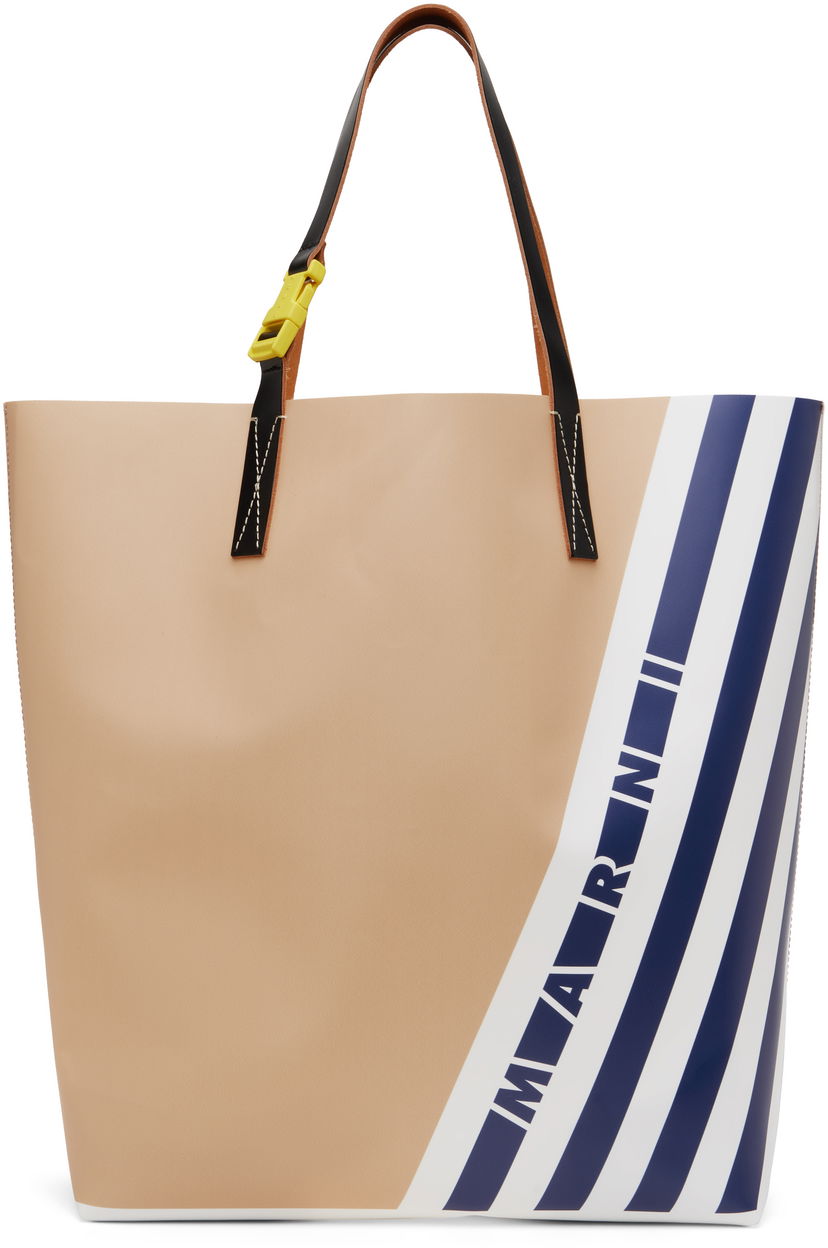 Mulepose Marni Marni Stripes North South Tote Beige | SHMQ0037A9P8180ZO860