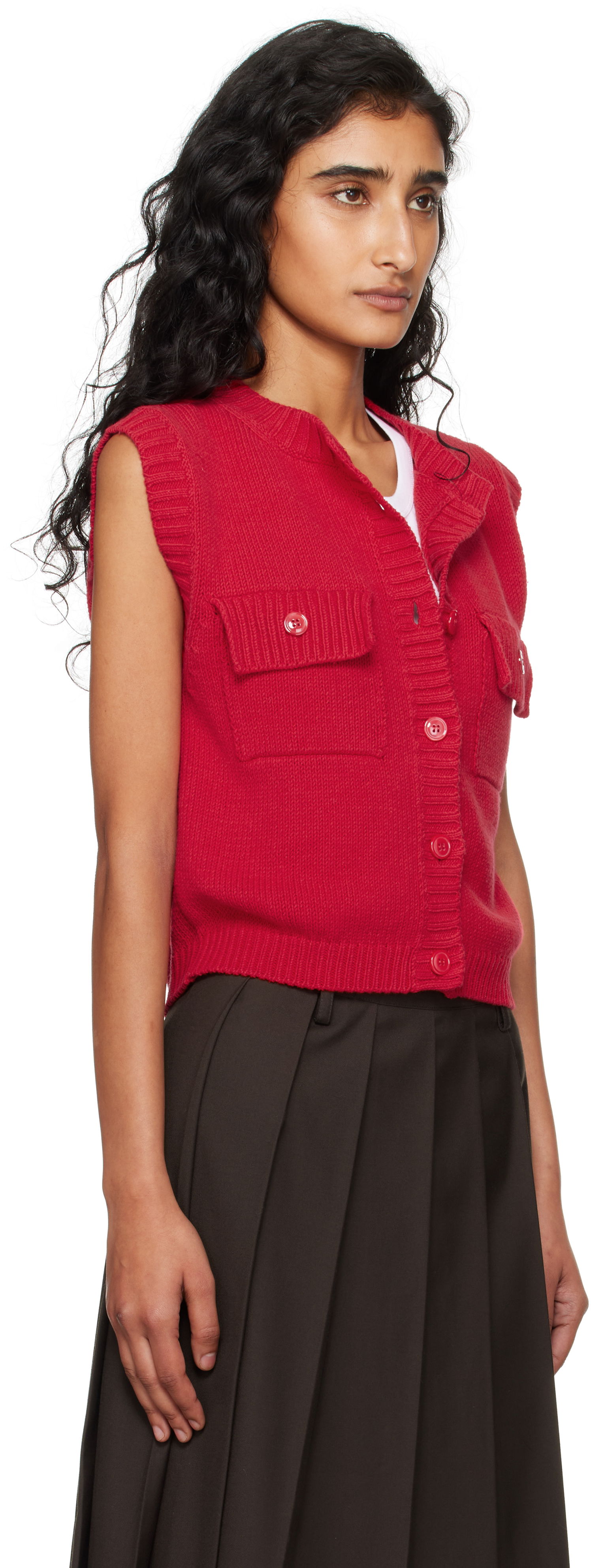 Vest Max Mara Max Mara Caprara Knit Vest Rød | 2525356031600, 1