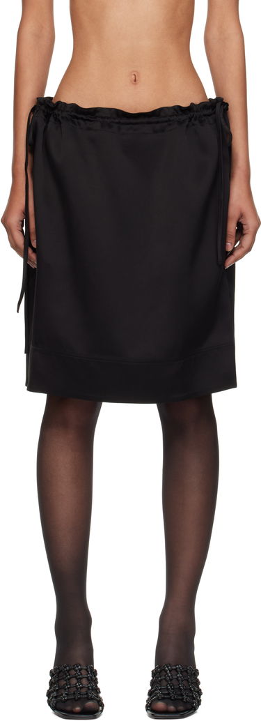 Nederdel TOTEME TOTEME Drawstring Satin Miniskirt Sort | 253-WRB0281-FB0382, 0