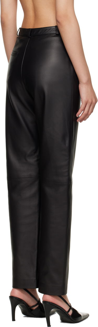 Bukser Loulou de Saison Cobe Paneled Straight-Leg Leather Pants Sort | COBE, 2
