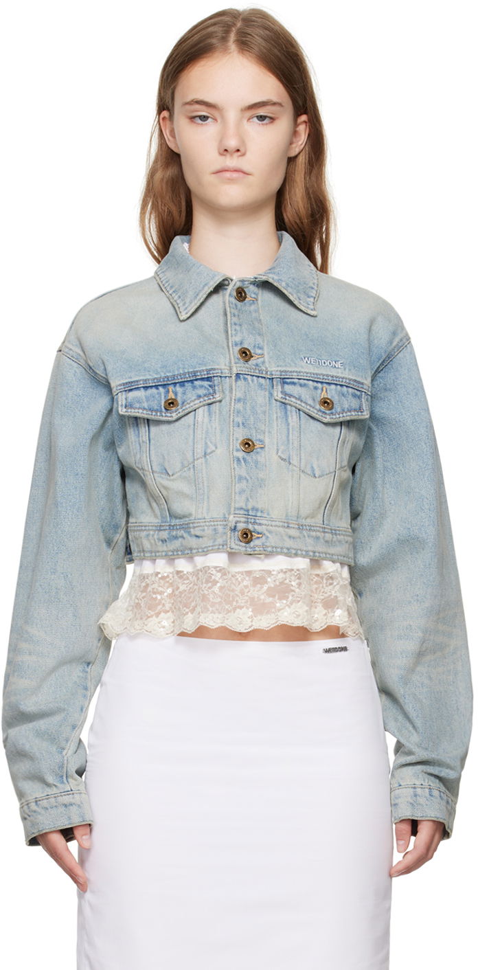 Jakke We11done Cropped Denim Jacket Blå | WD-DJ2-24-337-W-SK
