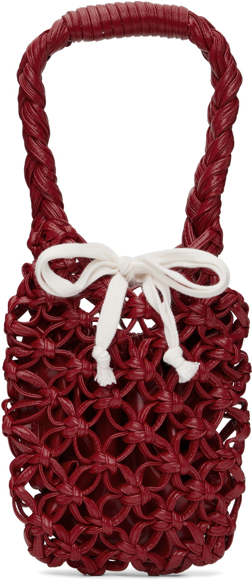 Håndtaske Comme des Garçons Comme des Garçons Braided Knotted Synthetic Leather Tote Rød | RO-K203-051-2