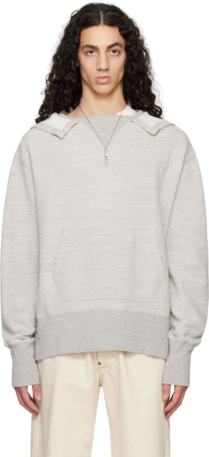 Sweatshirt Maison Margiela Maison Margiela Stamp Logo Hoodie Grå | S50GU0231 M25015