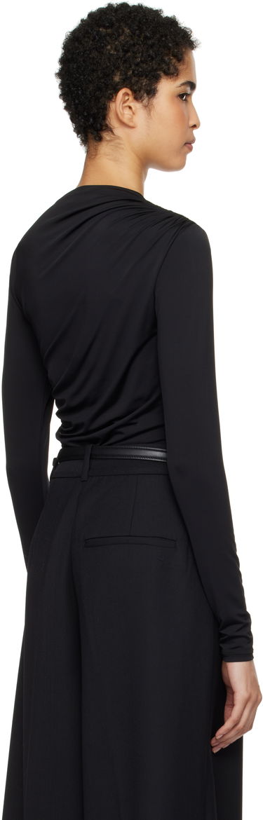 T-shirt Anine Bing Anine Bing Bray Draped Jersey Top Sort | A-08-10037-BLK29, 2
