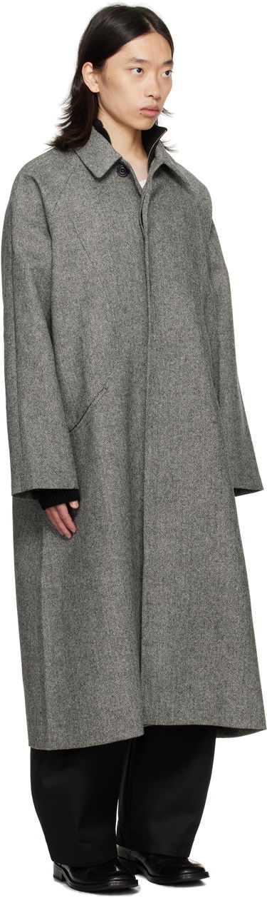 Frakker sage NATION SAGE NATION Takeshi Herringbone Coat Grå | S028 TAKESHI COAT WOOL BLACK A, 1