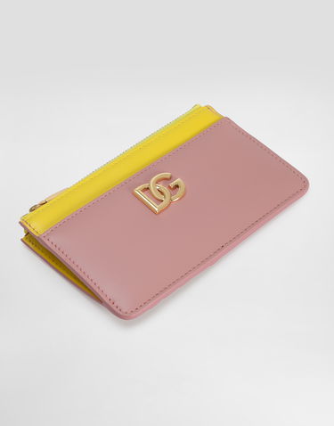 Tegnebog Dolce & Gabbana Dolce & Gabbana Calfskin Card Holder with DG Logo Lyserød | BI1261A9M758B407, 3