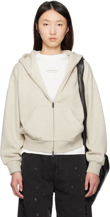 Sweatshirt Fear of God ESSENTIALS Classic Fit Zip-Up Hoodie Beige | 192SP255092FW, 0