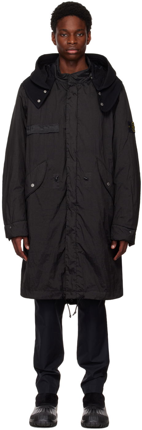 Frakker Stone Island Long Coat Sort | 771570919, 0