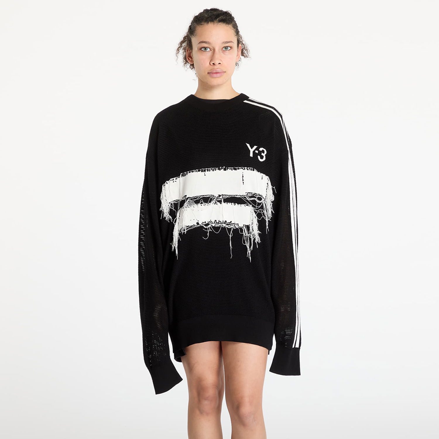 Sweater Y-3 Y-3 Graphic Knit Crew Sweatshirt Sort | JN4873, 1