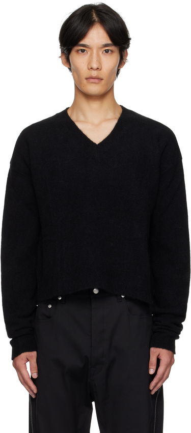 Sweater Rick Owens Rick Owens Concordians Tommy V-Neck Sweater Sort | RU02E1650 KWP, 0