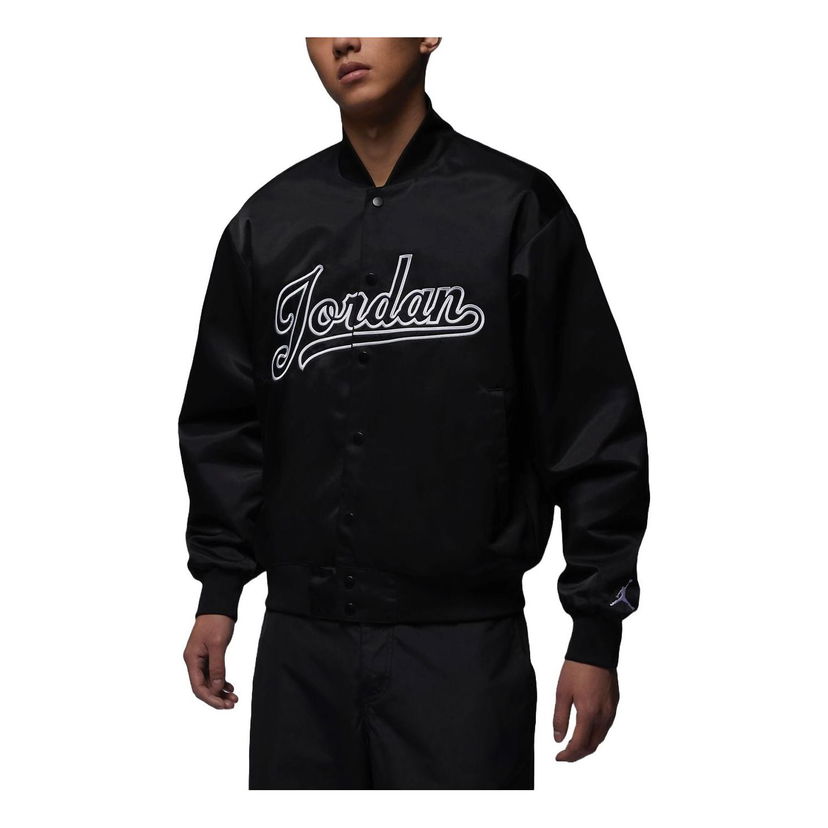 Bomberjakke Jordan Flight MVP Waterproof Baseball Jacket Sort | FN4660-010