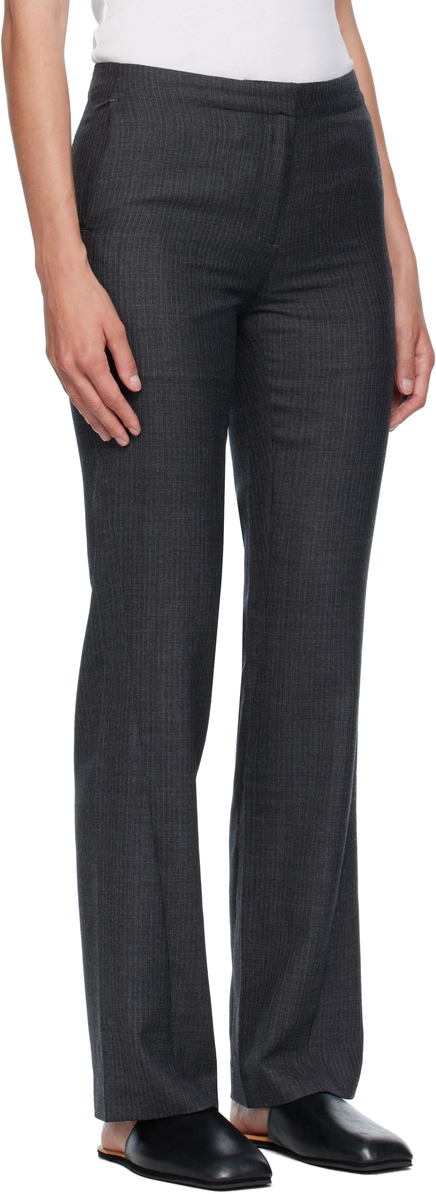 Bukser OUR LEGACY OUR LEGACY Poise Pinstripe Trousers Grå | W4254PS, 1