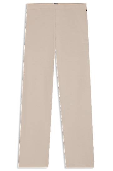 Pyjamas BOSS Cotton-blend pyjama bottoms with waffle structure Beige | 50550317, 0