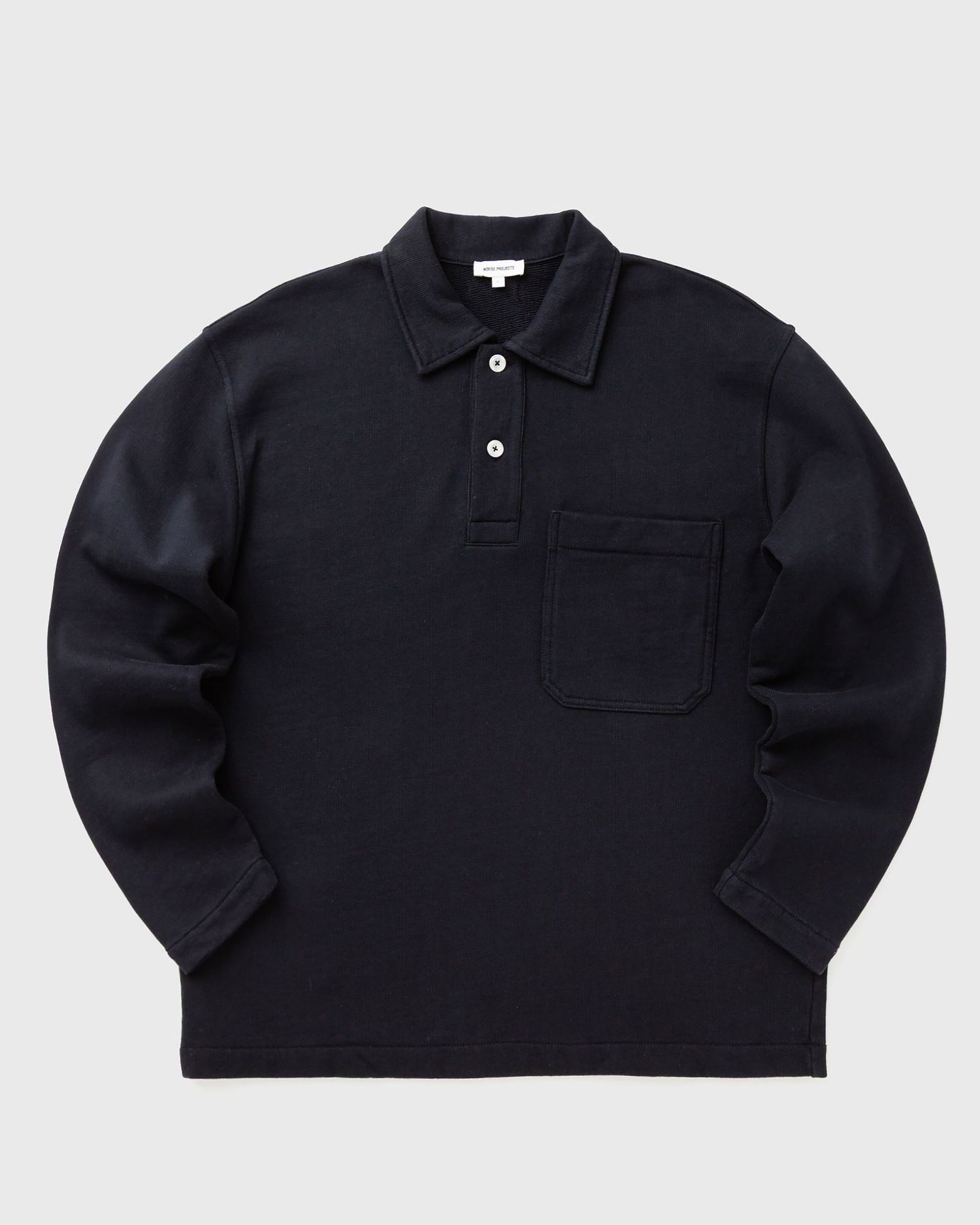 Polo skjorte NORSE PROJECTS Fraser Relaxed Organic Loopback Long Sleeve Polo Mørkeblå | N20-1388-7004, 0