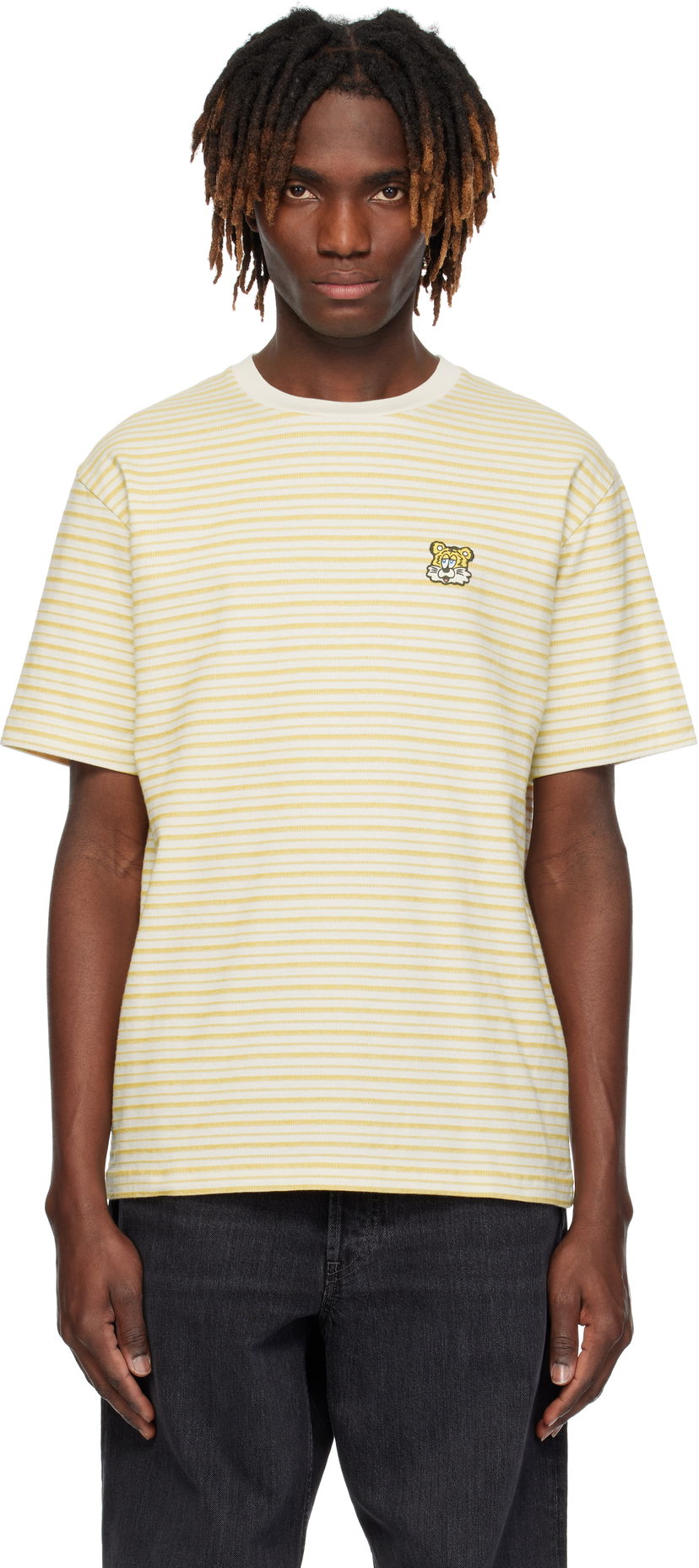 T-shirt KENZO Kenzo Paris VERDY Edition Embroidered T-Shirt Beige | FF55TS4974SD