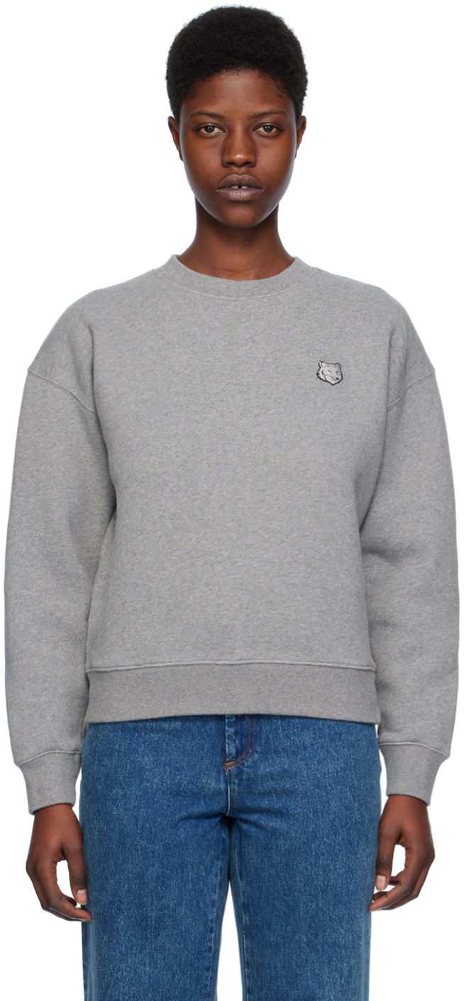 Sweatshirt MAISON KITSUNÉ Bold Fox Head Sweatshirt Grå | MW00315KM0307