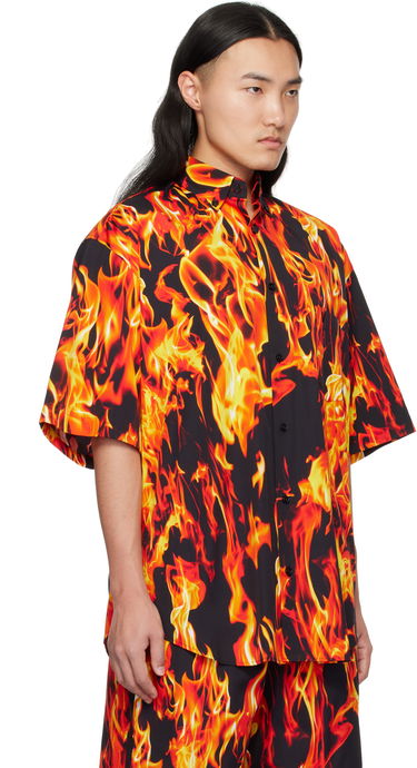 Skjorte VETEMENTS Vetements Fire Print Short Sleeve Shirt Flerfarvet | UA66SH430X, 1