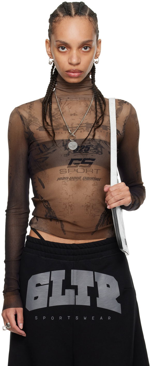 Joggingbukser Jean Paul Gaultier Jean Paul Gaultier Shayne Oliver Edition 'GS Sport' Turtleneck Top Sort | 24/27-U-TO188-T550-6700