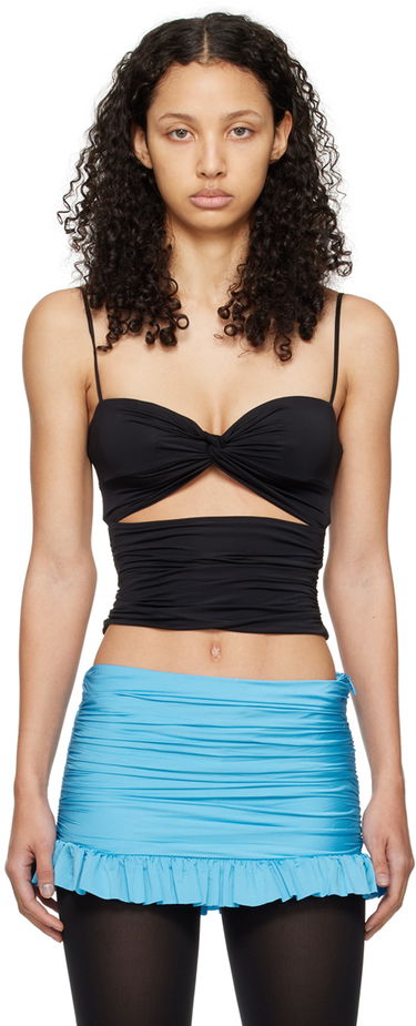 Crop top GUIZIO Guizio Beia Twist Cutout Top Sort | R24110K031, 0