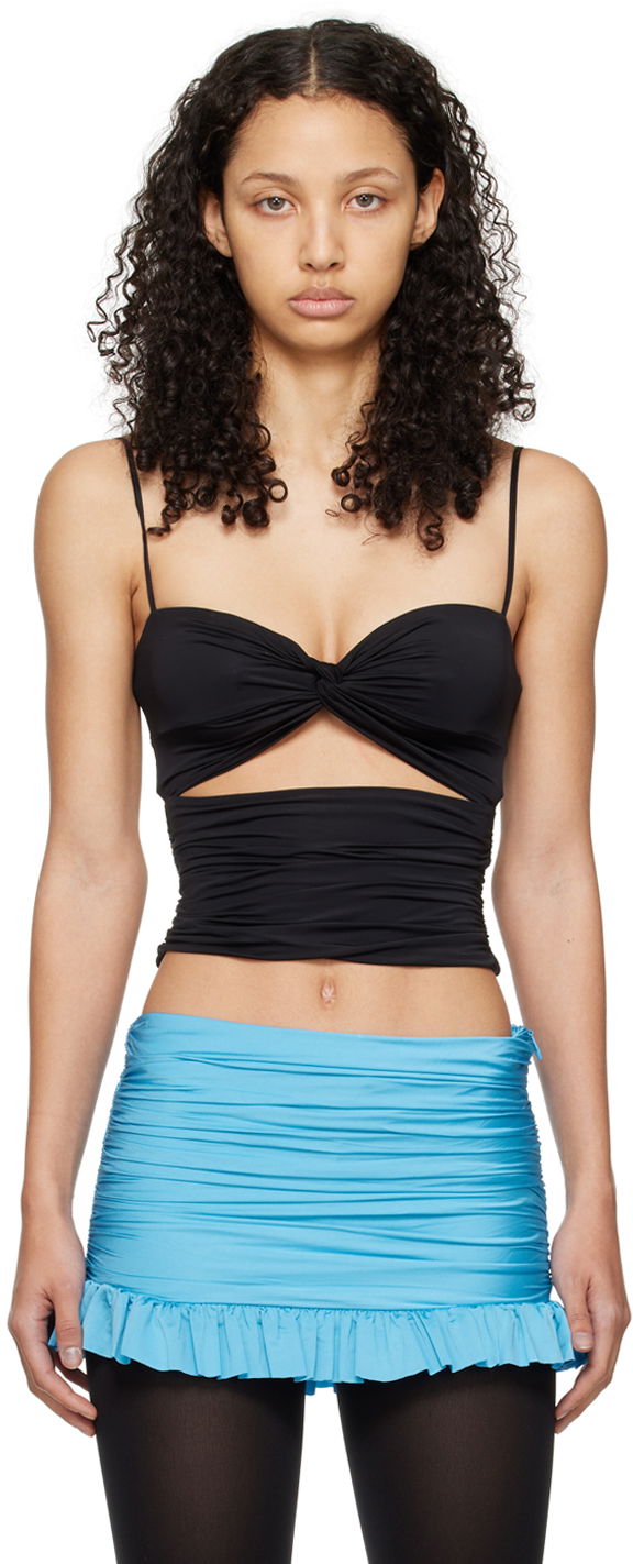 Crop top GUIZIO Guizio Beia Twist Cutout Top Sort | R24110K031